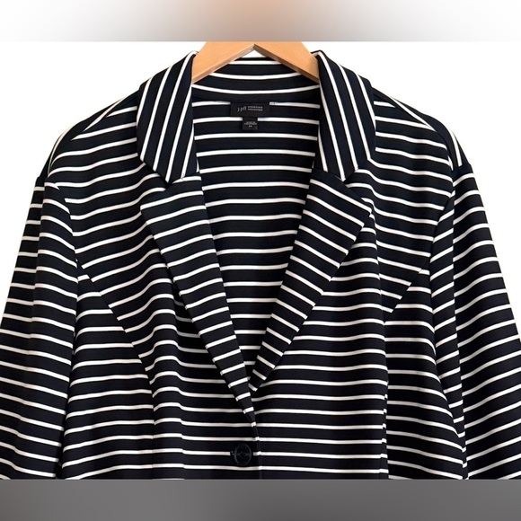 J. JILL Wearever Preppy Business Casual Stretchy Unstructured Striped Blazer 2X - Picture 6 of 14
